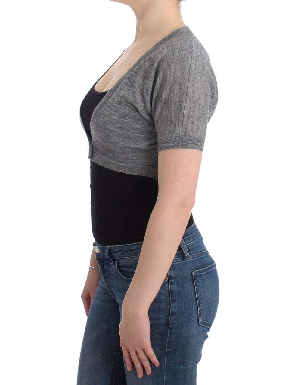 Women’s Ermanno Scervino Lingerie Knit Gray Bolero Sweater Cardigan
