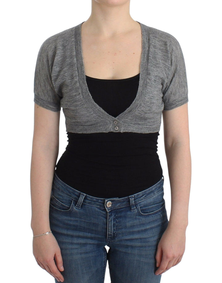 Women’s Ermanno Scervino Lingerie Knit Gray Bolero Sweater Cardigan