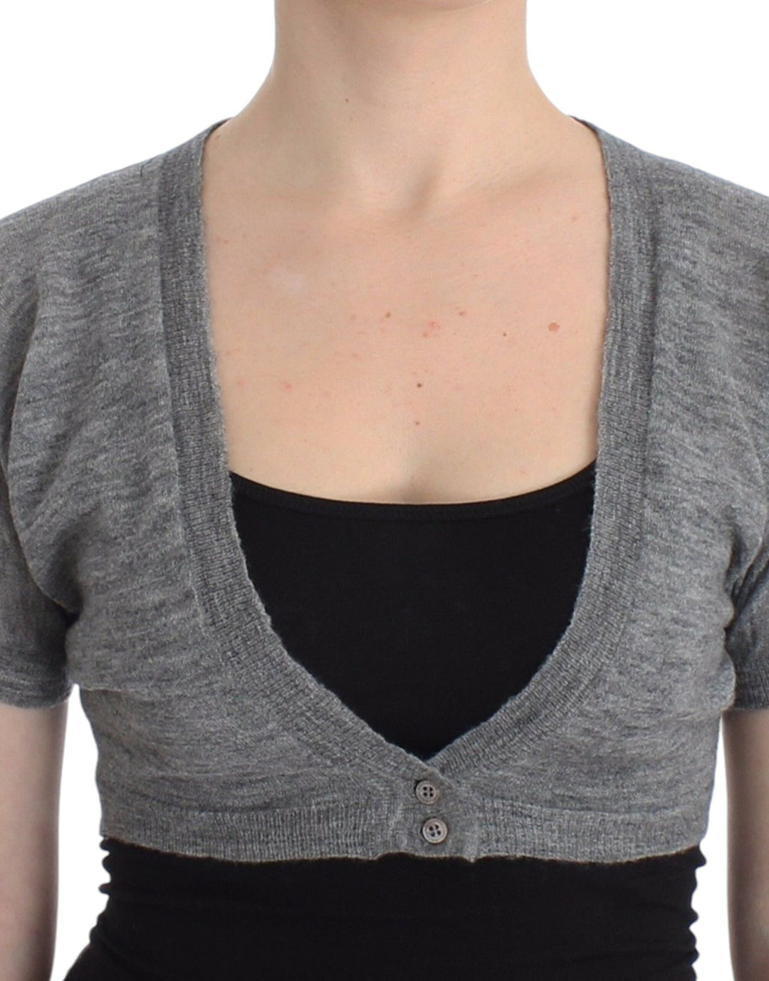 Women’s Ermanno Scervino Lingerie Knit Gray Bolero Sweater Cardigan