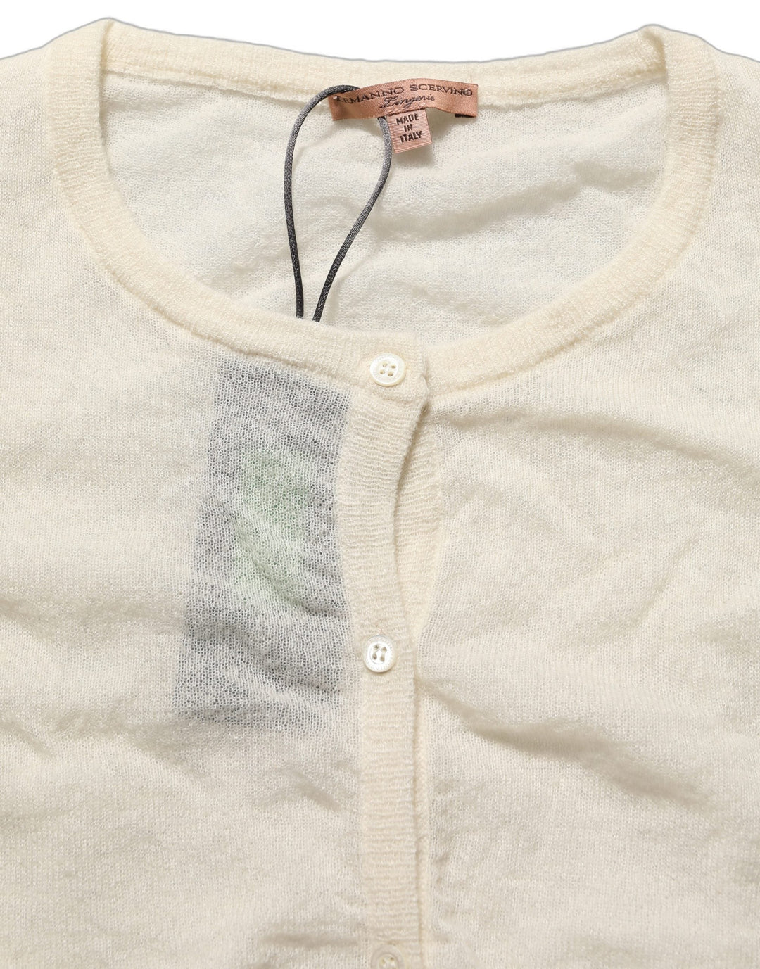 Women’s Ermanno Scervino White Knit Cropped Wool Cardigan Sweater