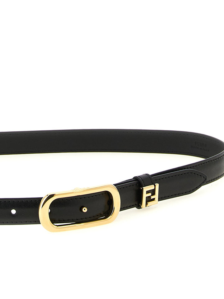 Women’s Fendi Black Calfskin Thin Belt