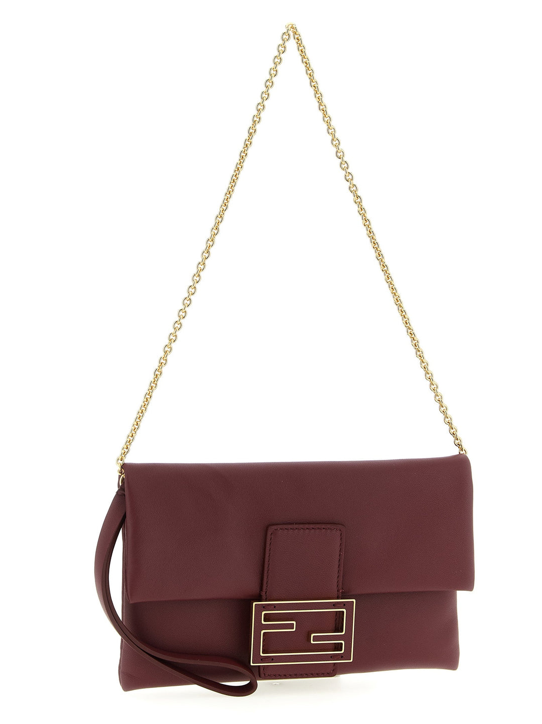 Women’s Fendi Bordeaux Lamb Leather Clutch Bag
