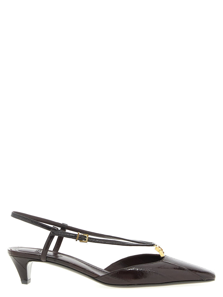 Women’s Fendi Brown Lamb Leather Mid Heel Pumps