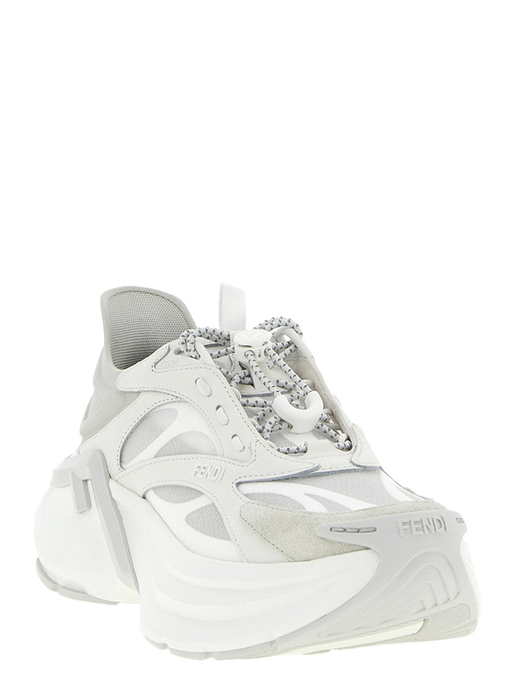 Women’s Fendi Gray Calfskin Athletic Sneakers