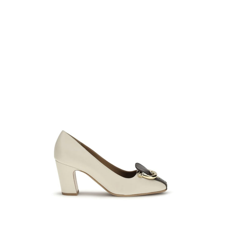 Women’s Ferragamo Beige Calf Leather Bos Taurus High Heel Pumps