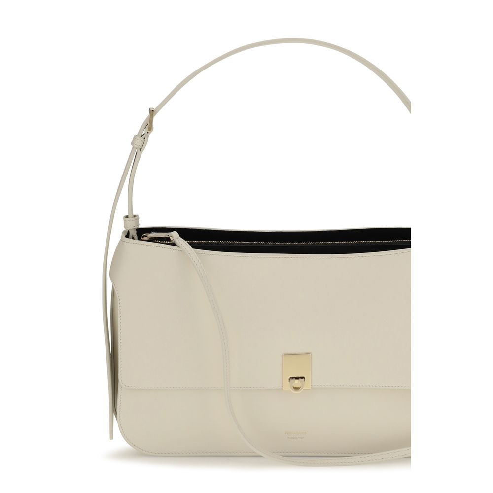 Women’s Ferragamo Beige Calf Leather Bos Taurus Shoulder Bag