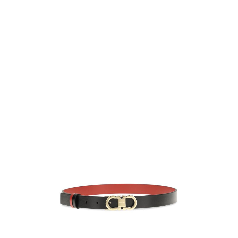 Women’s Ferragamo Black Calf Leather Bos Taurus Regular Belt