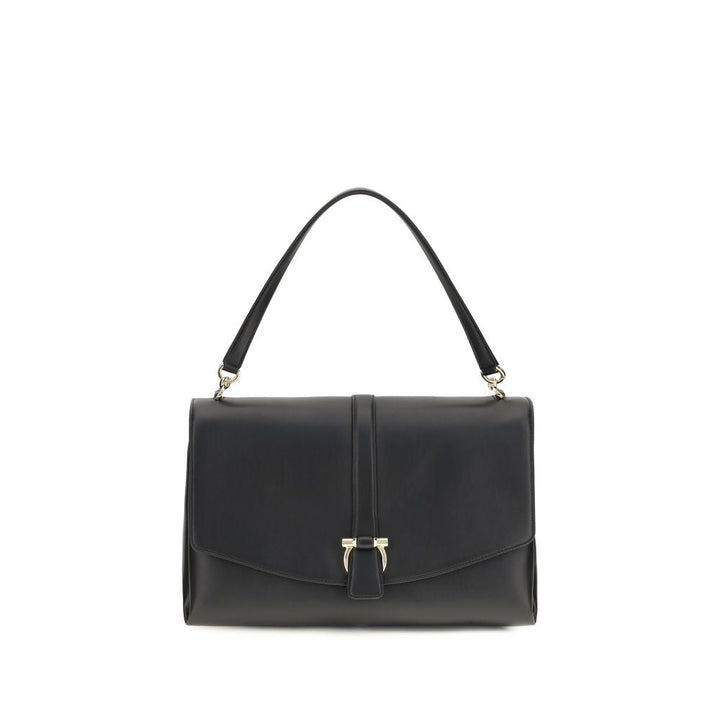 Women’s Ferragamo Black Calf Leather Bos Taurus Shoulder Bag