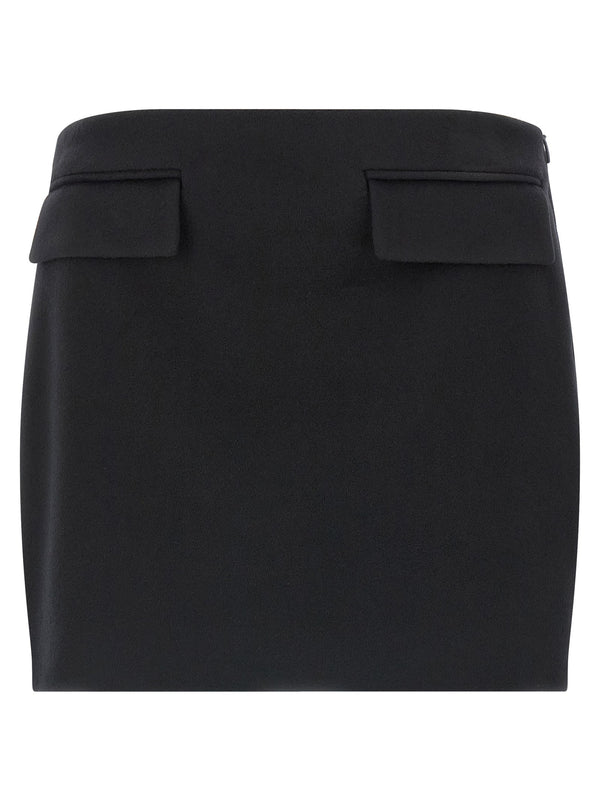 Women’s Ferragamo Black Virgin Wool Long Skirt