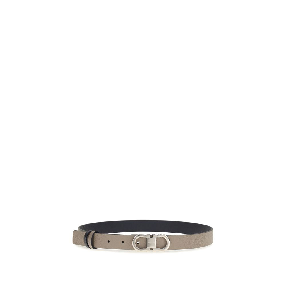 Women’s Ferragamo Gray Calf Leather Bos Taurus Regular Belt