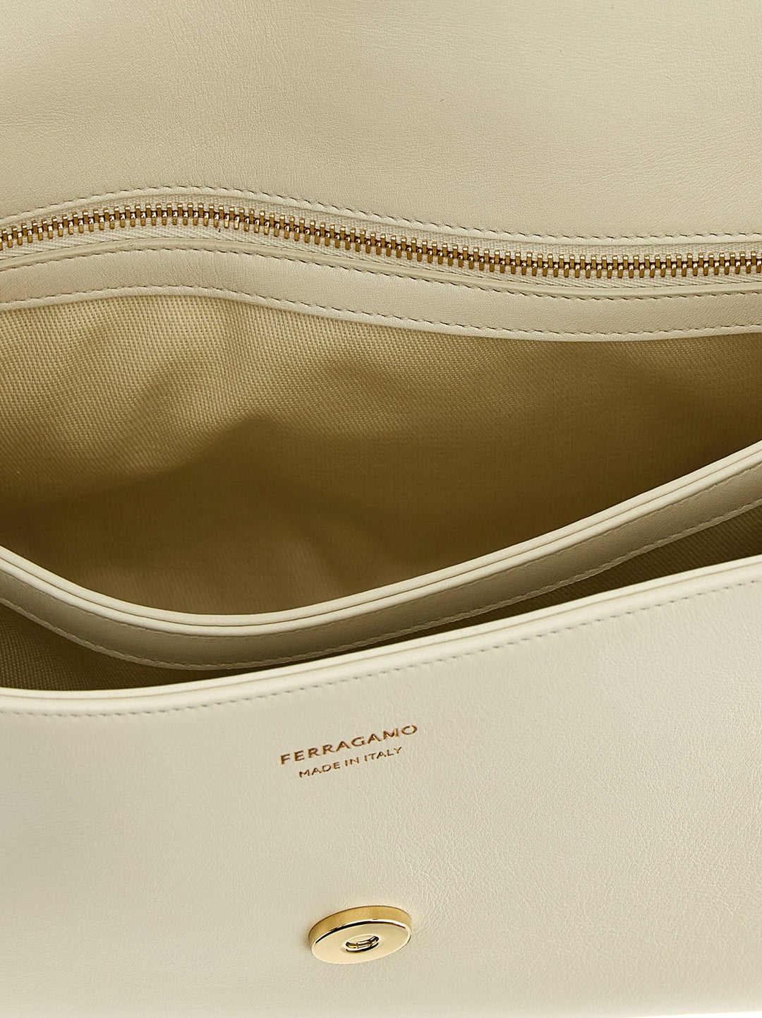 Women’s Ferragamo White Calfskin Shoulder Bag