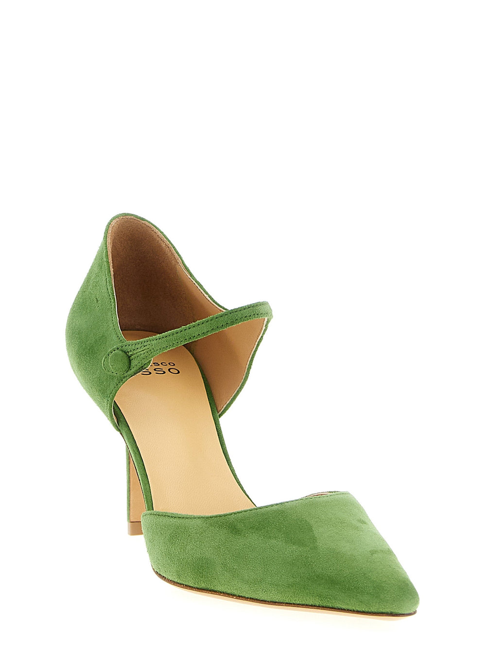 Women’s Francesco Russo Bicolor Goatskin Mid Heel Pumps