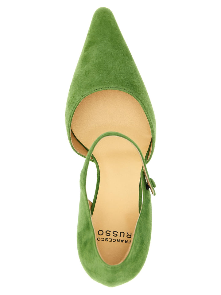 Women’s Francesco Russo Bicolor Goatskin Mid Heel Pumps
