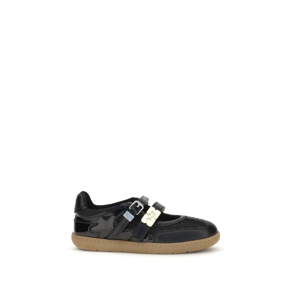 Women’s Ganni Black Polyester Ballet Flats