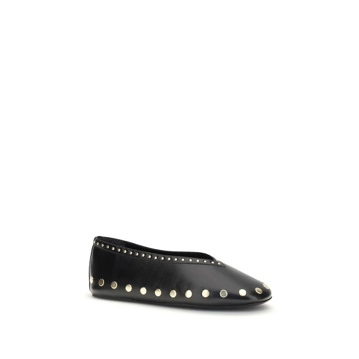 Women’s Ganni Black Polyurethane Ballet Flats