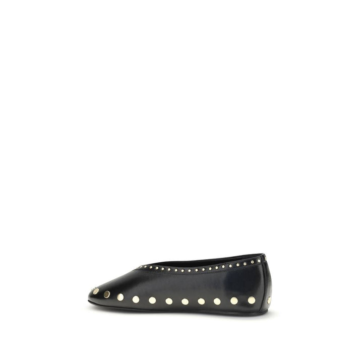 Women’s Ganni Black Polyurethane Ballet Flats
