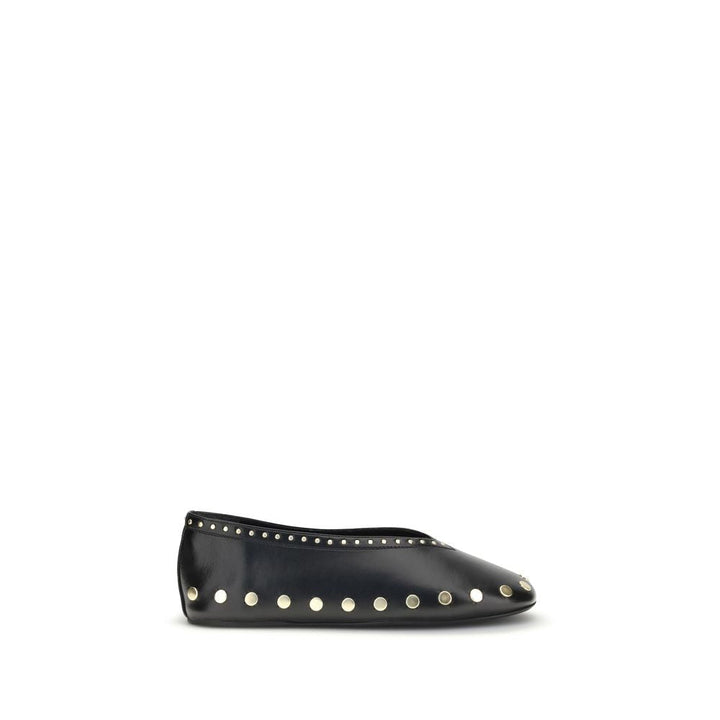 Women’s Ganni Black Polyurethane Ballet Flats