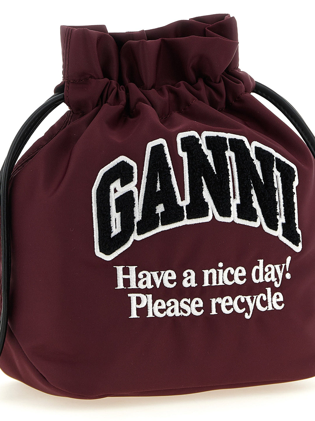 Women’s Ganni Bordeaux Recycled Polyamide Clutch Bag