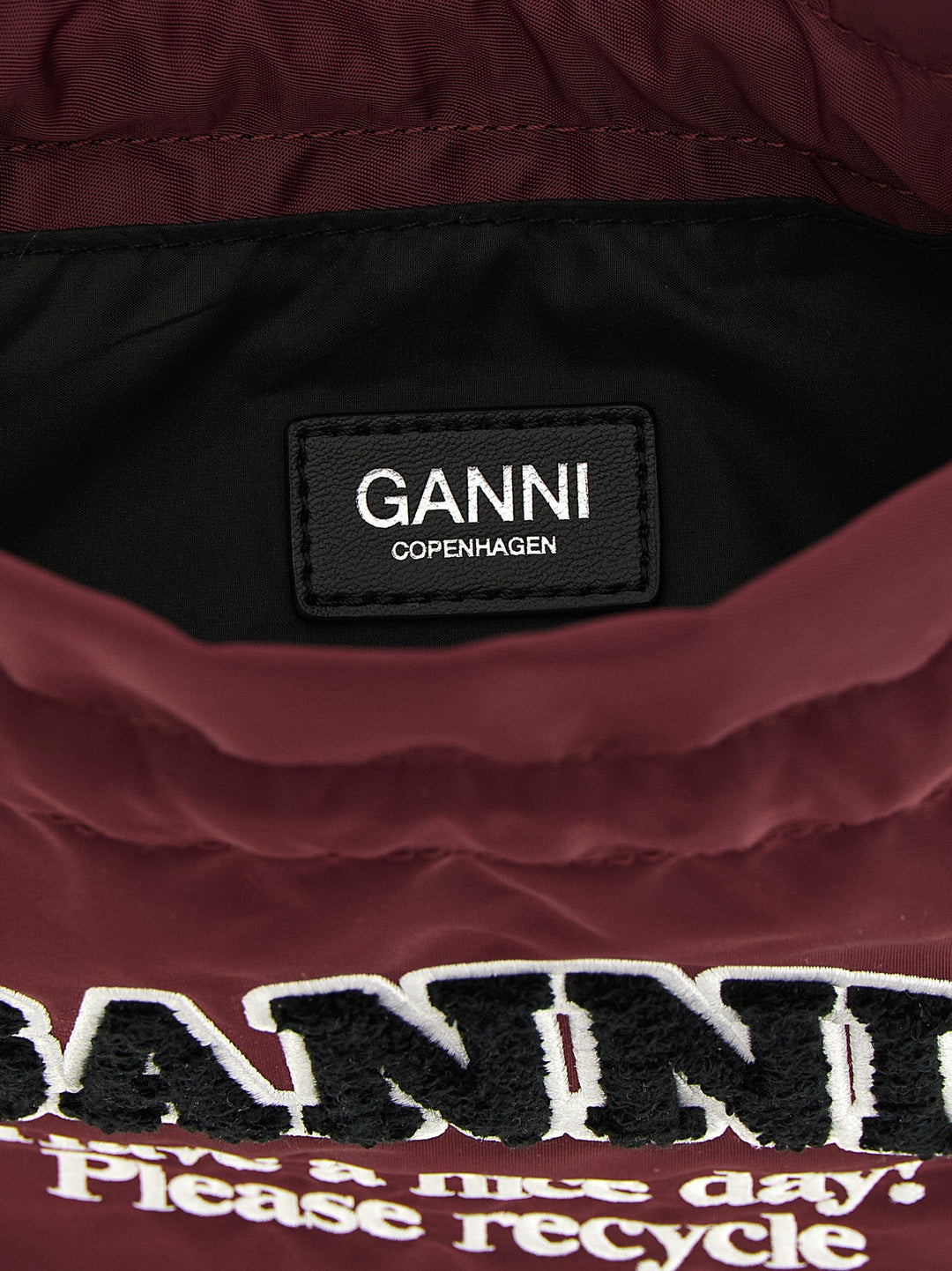 Women’s Ganni Bordeaux Recycled Polyamide Clutch Bag