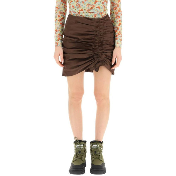 Women’s Ganni Brown Acetate Mini Skirt