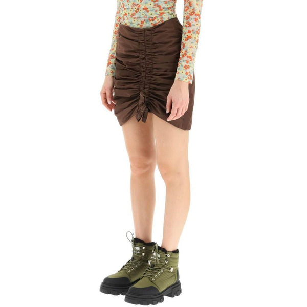 Women’s Ganni Brown Acetate Mini Skirt