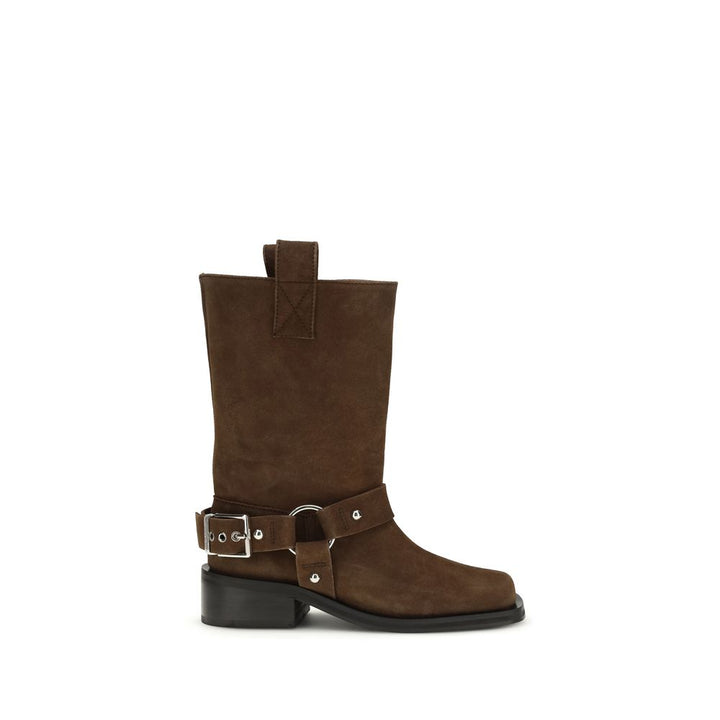 Women’s Ganni Brown Calf Leather Bos Taurus Lace-up Boots