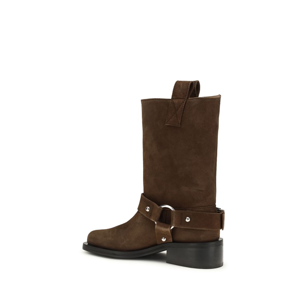 Women’s Ganni Brown Calf Leather Bos Taurus Lace-up Boots