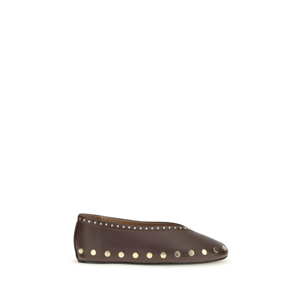 Women’s Ganni Brown Cotton Ballet Flats