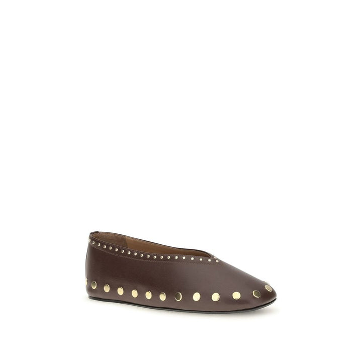 Women’s Ganni Brown Cotton Ballet Flats