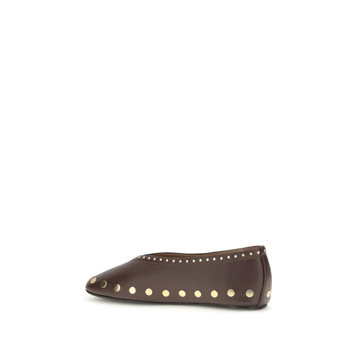 Women’s Ganni Brown Cotton Ballet Flats