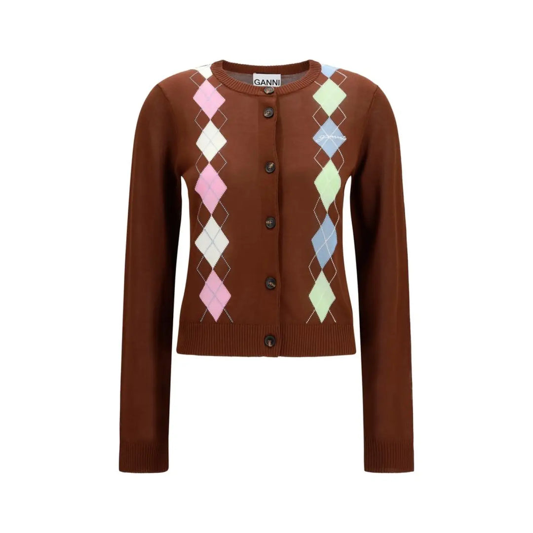 Women’s Ganni Brown Cotton Cardigan