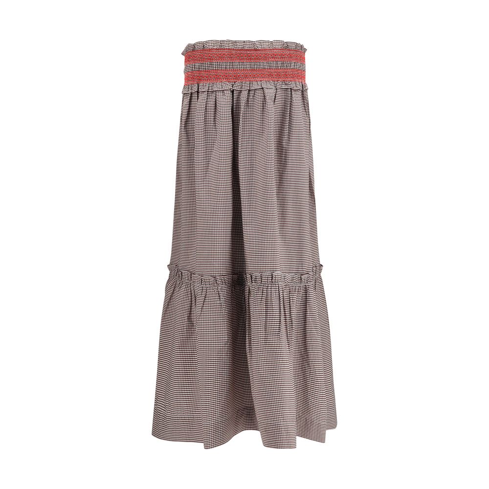 Women’s Ganni Brown Cotton Midi Skirt