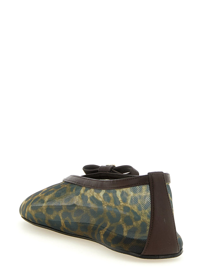 Women’s Ganni Brown Nylon Ballet Flats