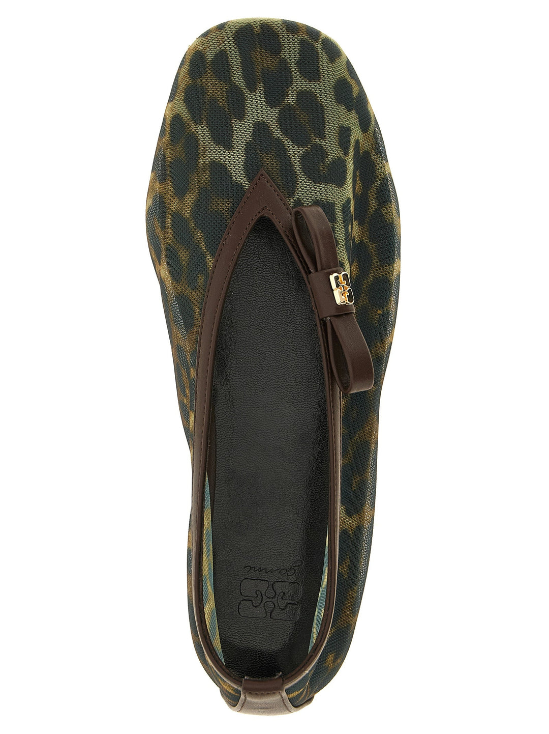 Women’s Ganni Brown Nylon Ballet Flats