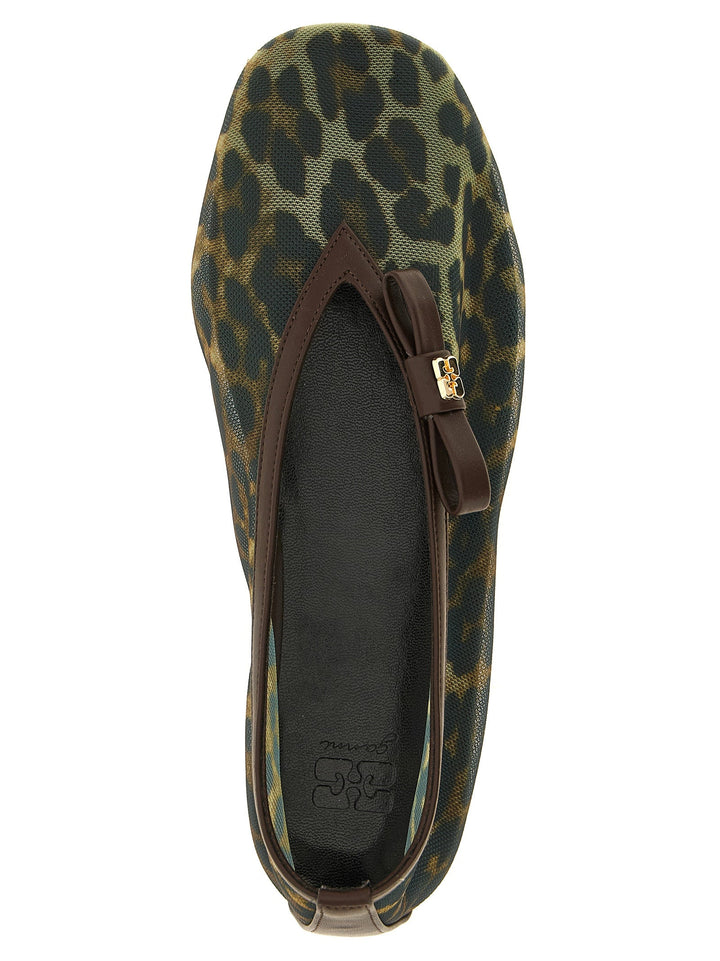 Women’s Ganni Brown Nylon Ballet Flats