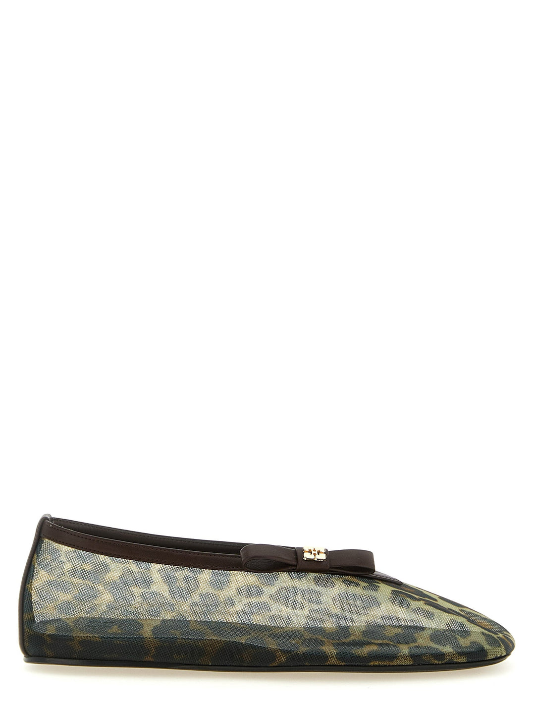 Women’s Ganni Brown Nylon Ballet Flats