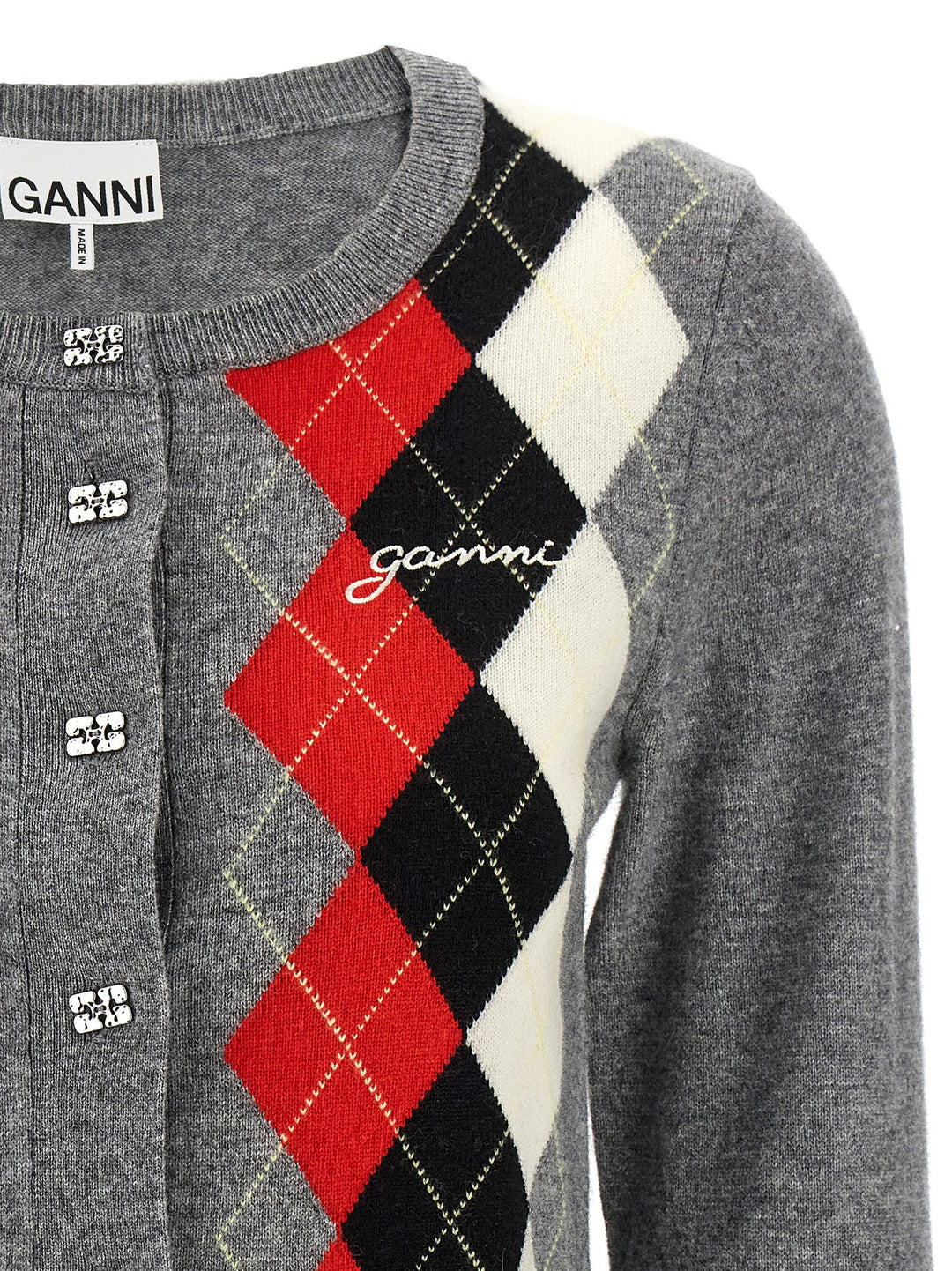 Women’s Ganni Gray Merino Wool Cardigan