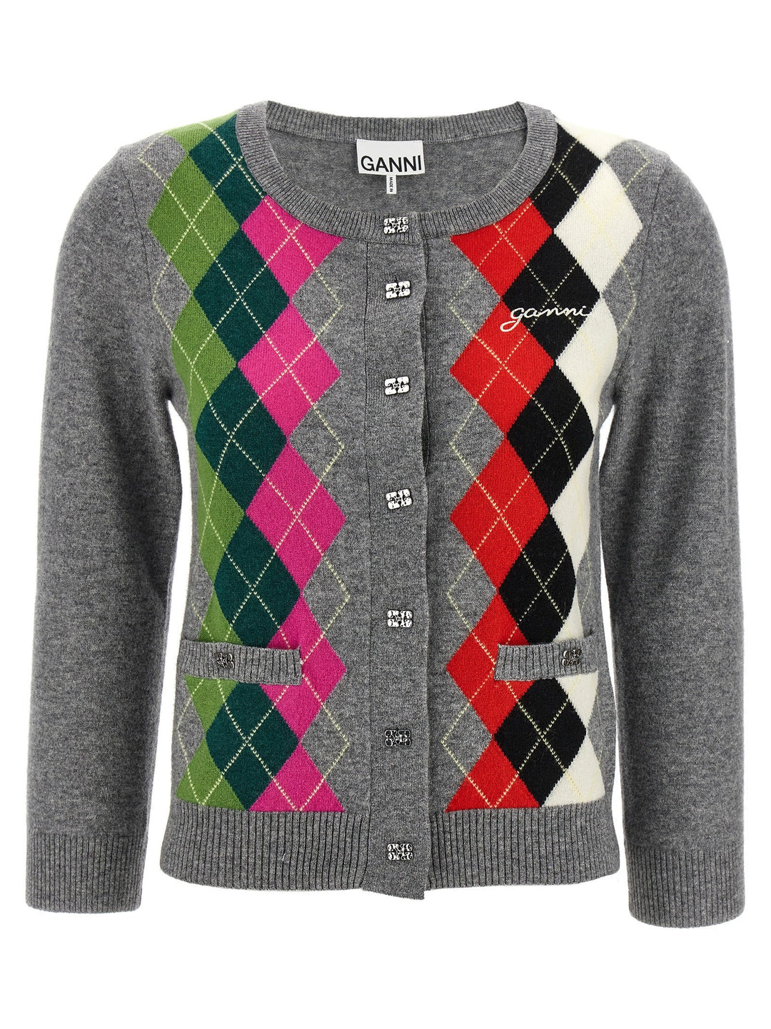 Women’s Ganni Gray Merino Wool Cardigan