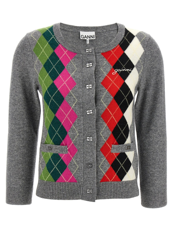 Women’s Ganni Gray Merino Wool Cardigan
