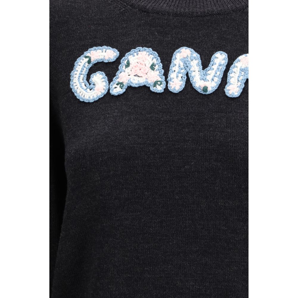 Women’s Ganni Gray Wool Oves Aries Sweatshirt