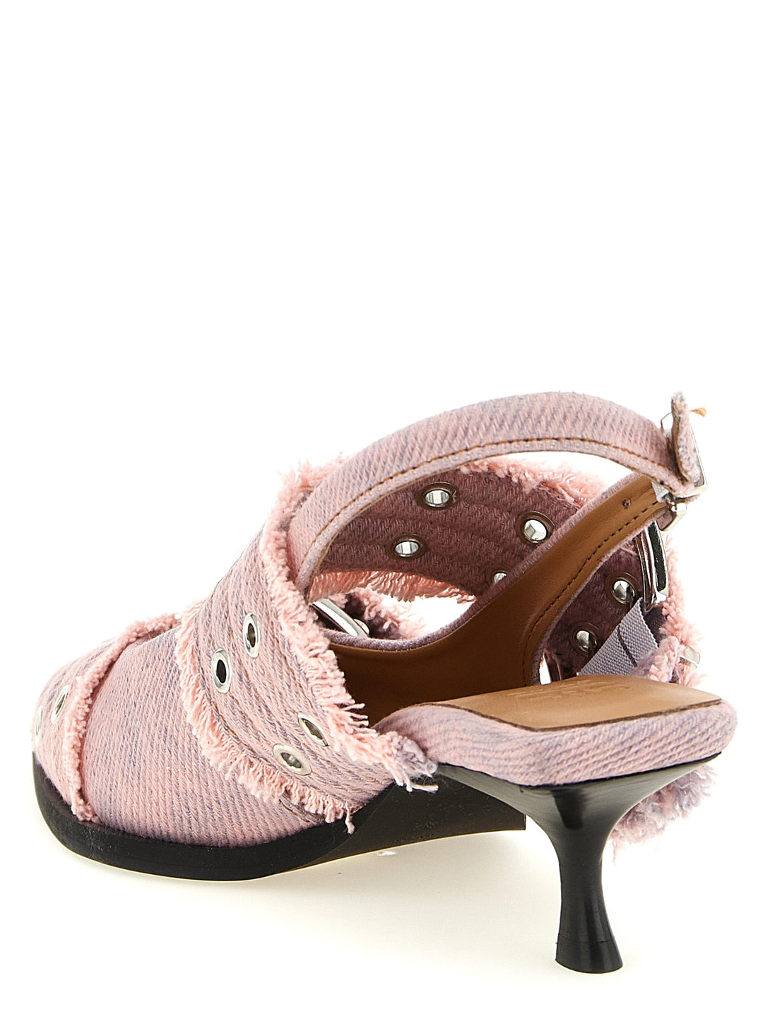 Women’s Ganni Multicolor Organic Cotton Mid Heel Pumps