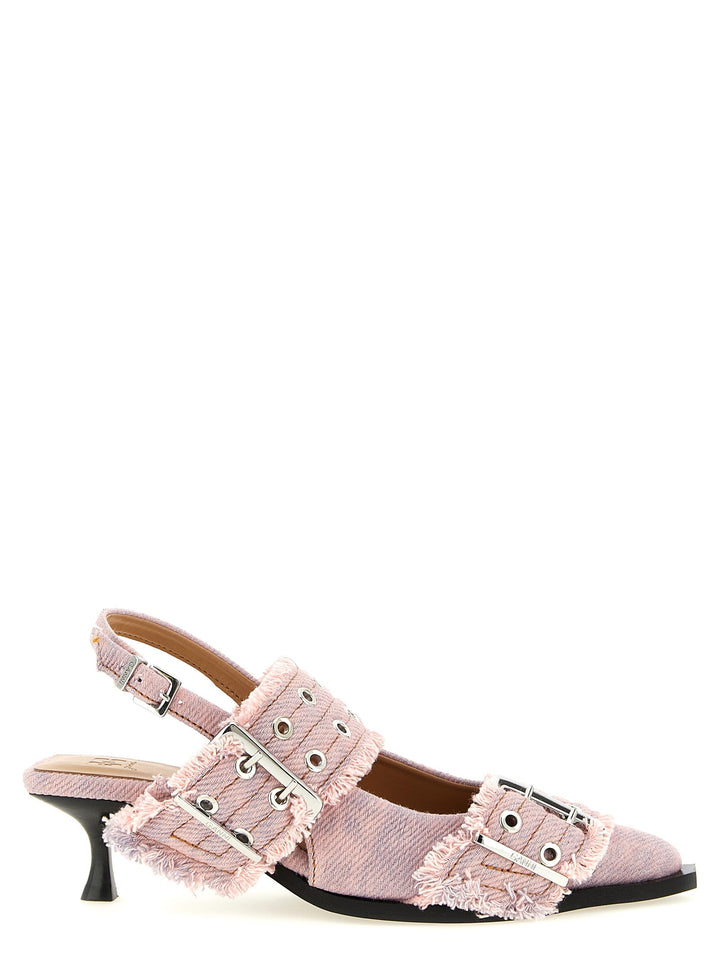 Women’s Ganni Multicolor Organic Cotton Mid Heel Pumps