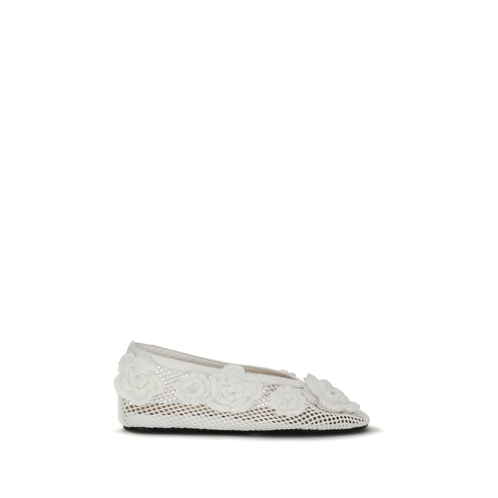 Women’s Ganni White Polyethylene Ballet Flats