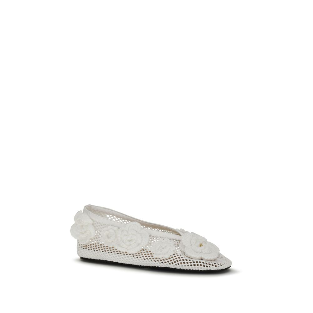 Women’s Ganni White Polyethylene Ballet Flats