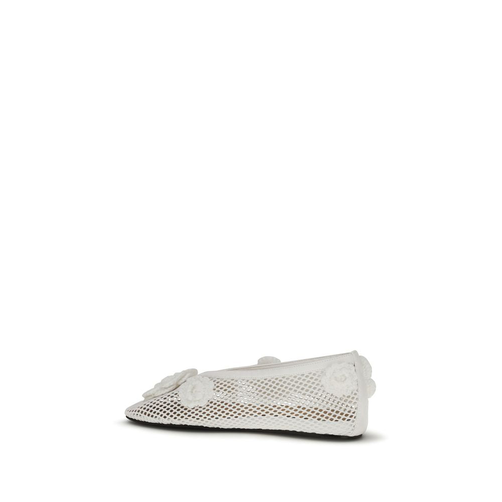 Women’s Ganni White Polyethylene Ballet Flats