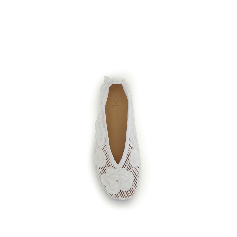 Women’s Ganni White Polyethylene Ballet Flats