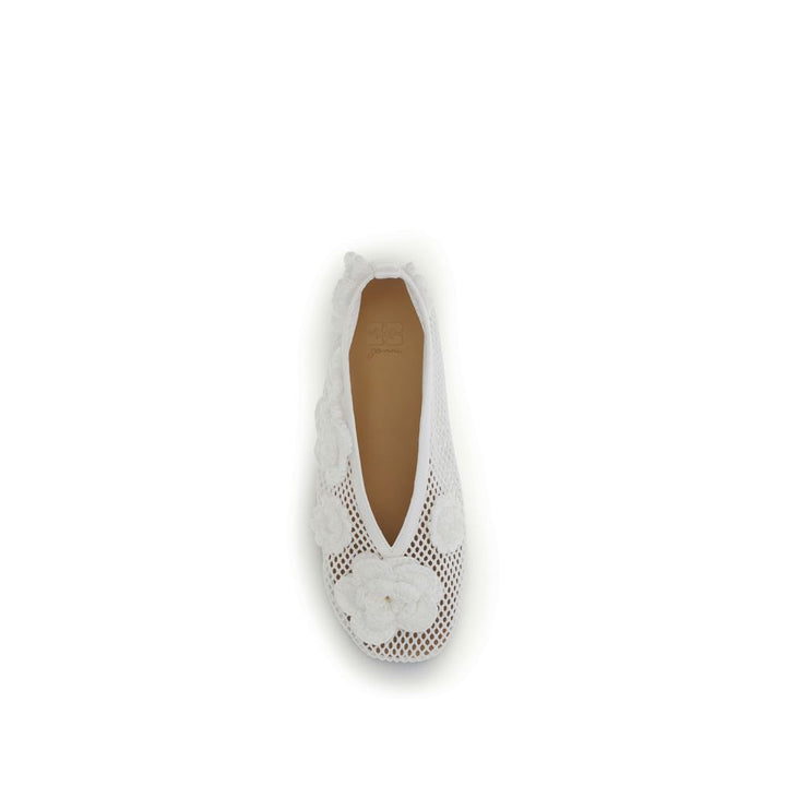 Women’s Ganni White Polyethylene Ballet Flats