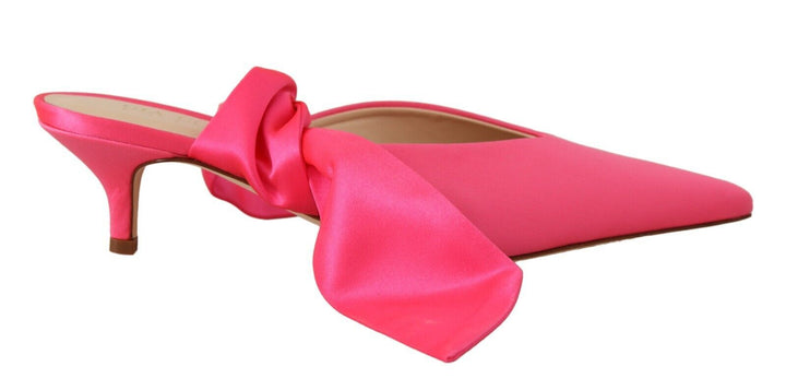 Women’s Gia Couture Pink Leather Lace Up Kitten Heels Pumps Shoes