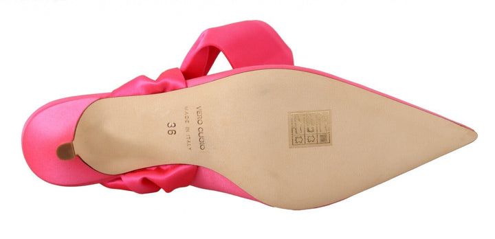 Women’s Gia Couture Pink Leather Lace Up Kitten Heels Pumps Shoes