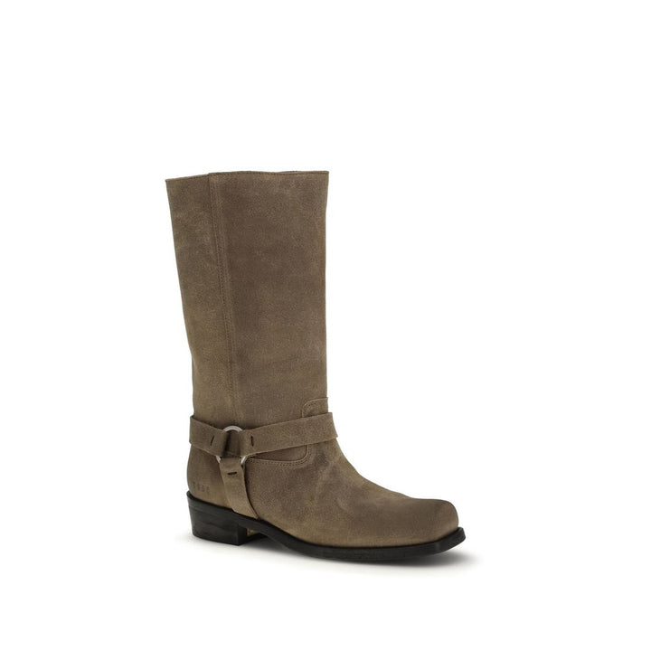 Women’s Golden Goose Beige Calf Leather Bos Taurus Lace-up Boots